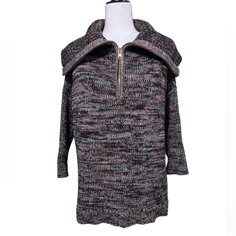Anthropologie 525 America Half Zip Heavy Knit Multicolor Sweater